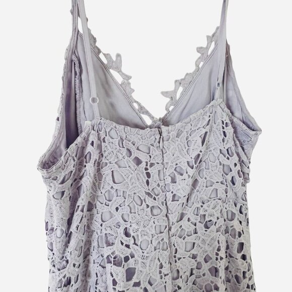 ASTR the Label Dress Women’s Size Large Lace Floral Overlay Midi Lavender Fairy - Picture 7 of 9